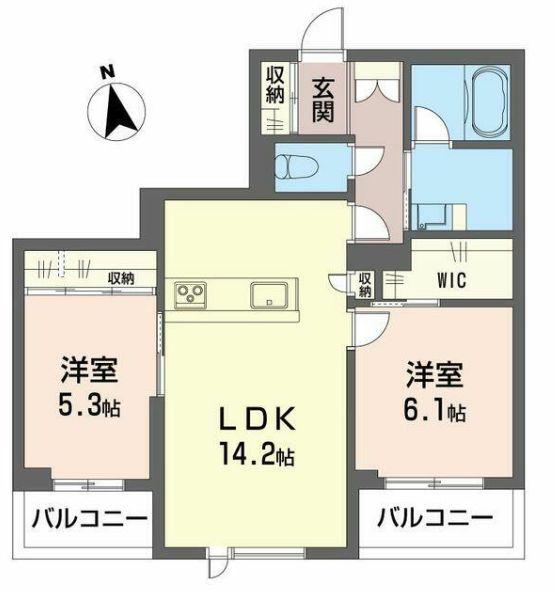 アトリエール F(2LDK/3階)の間取り写真