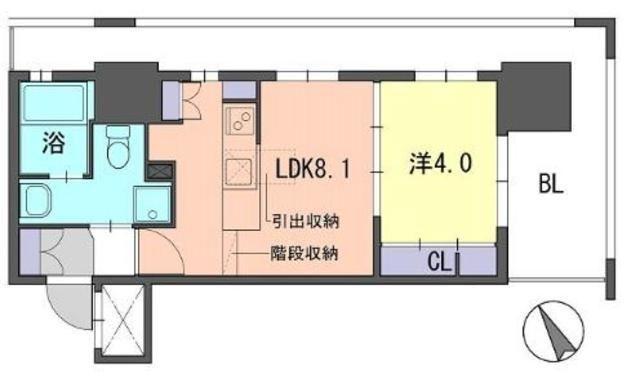 F・PARC GRANDMARK天神(1LDK/11階)の間取り写真