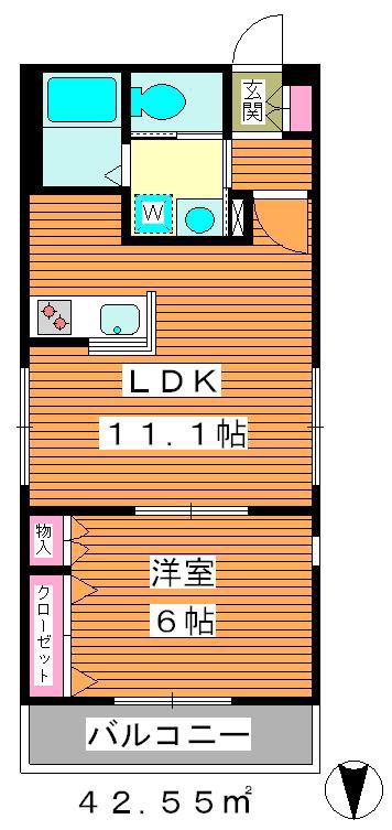 SPACE(1LDK/3階)の間取り写真