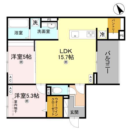 FT.RECOLTE(2LDK/3階)の間取り写真