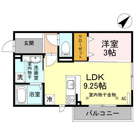 CANARD(1LDK/1階)の間取り写真