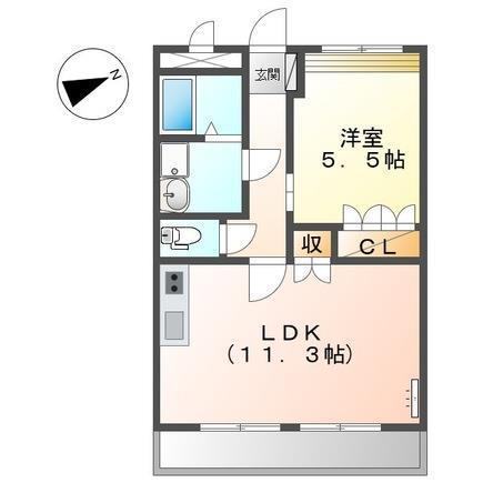 モンリーブル(1LDK/2階)の間取り写真