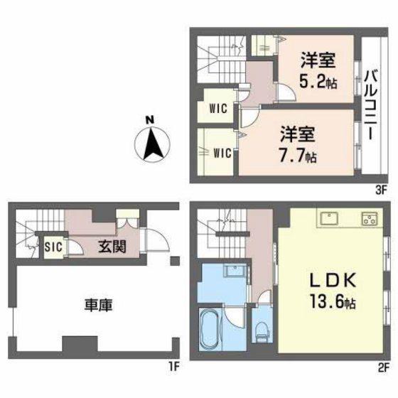 カーサ・フェリースHK宇品神田(2LDK/1階)の間取り写真