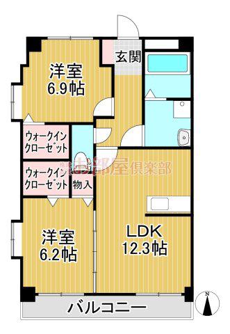 プリマヴェーラ花の木弐番館(2LDK/5階)の間取り写真