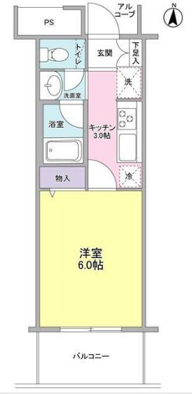 ファーストシティー上落合(1K/5階)の間取り写真