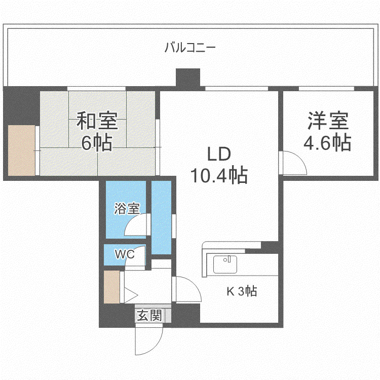 藤井ビルN40(2LDK/4階)の間取り写真