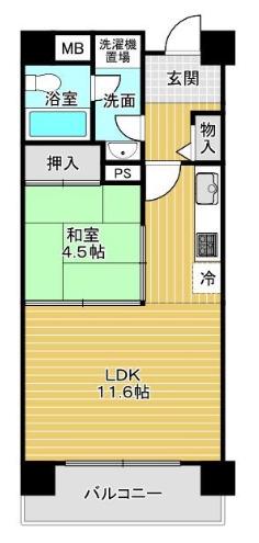 琵琶湖アーバンリゾートI番舘(1LDK/7階)の間取り写真