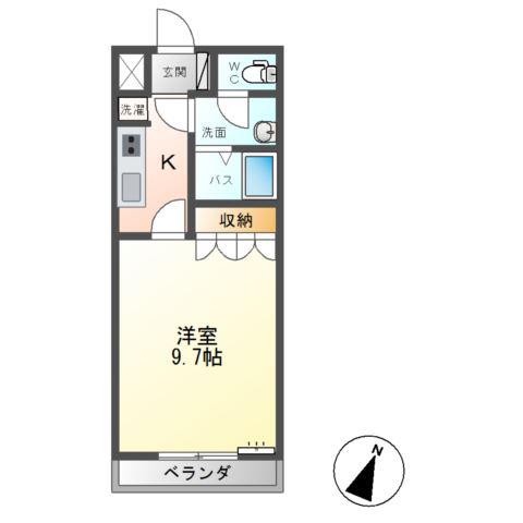 サニーサイド神立(1K/1階)の間取り写真