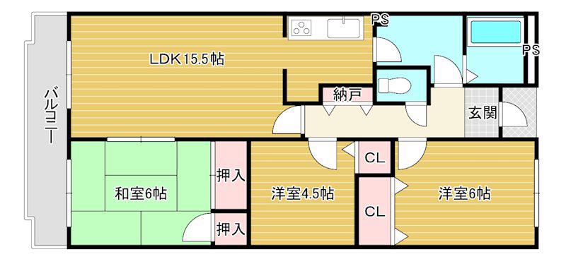 ライオンズステーションプラザ壱番館(3LDK/4階)の間取り写真