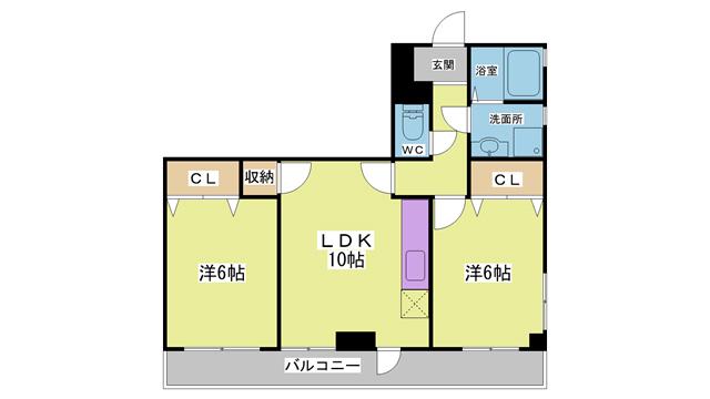 パレ北五葉(2LDK/2階)の間取り写真