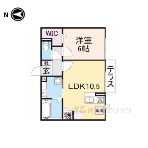 ヴィラ シャルマン(1LDK/1階)の間取り写真