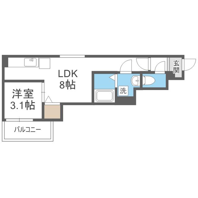 CRECIA和白(1LDK/2階)の間取り写真