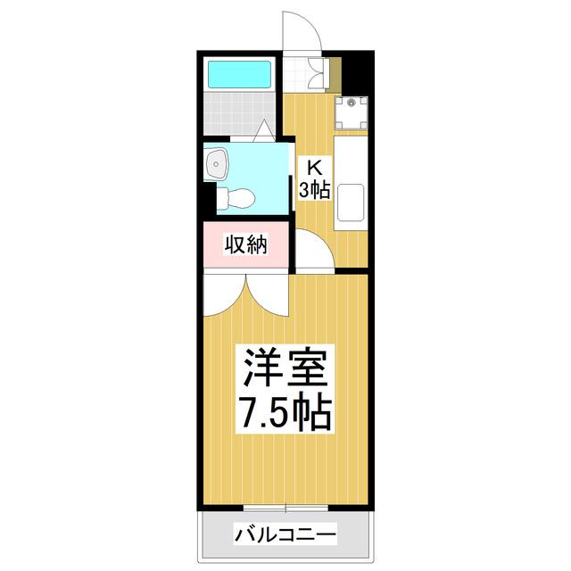 プランドール上松(1K/2階)の間取り写真