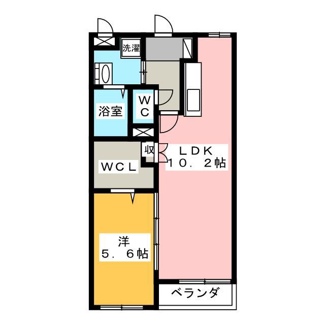JOYタキザワ(1LDK/2階)の間取り写真