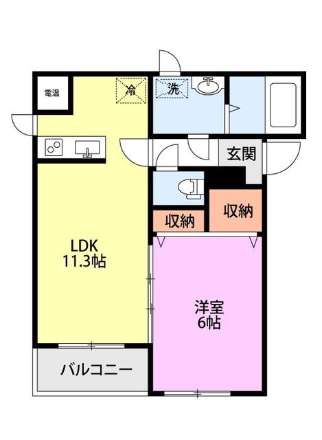 プレムMIMAKI(1LDK/1階)の間取り写真