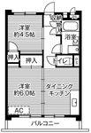 ビレッジハウス向台タワー1号棟(2DK/2階)の間取り写真