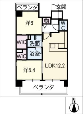 ARエステート(2LDK/6階)の間取り写真