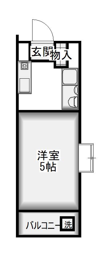 スカイコート烏山(ワンルーム/4階)の間取り写真
