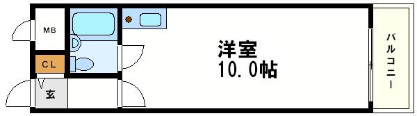 スタジオ64(ワンルーム/7階)の間取り写真