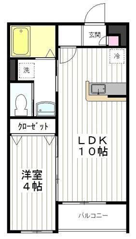 SYUハイツ(1LDK/2階)の間取り写真