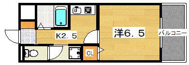 アルファークラージュI(1K/4階)の間取り写真