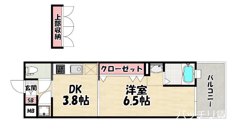 NO48 PROJECT2100博多(1DK/9階)の間取り写真