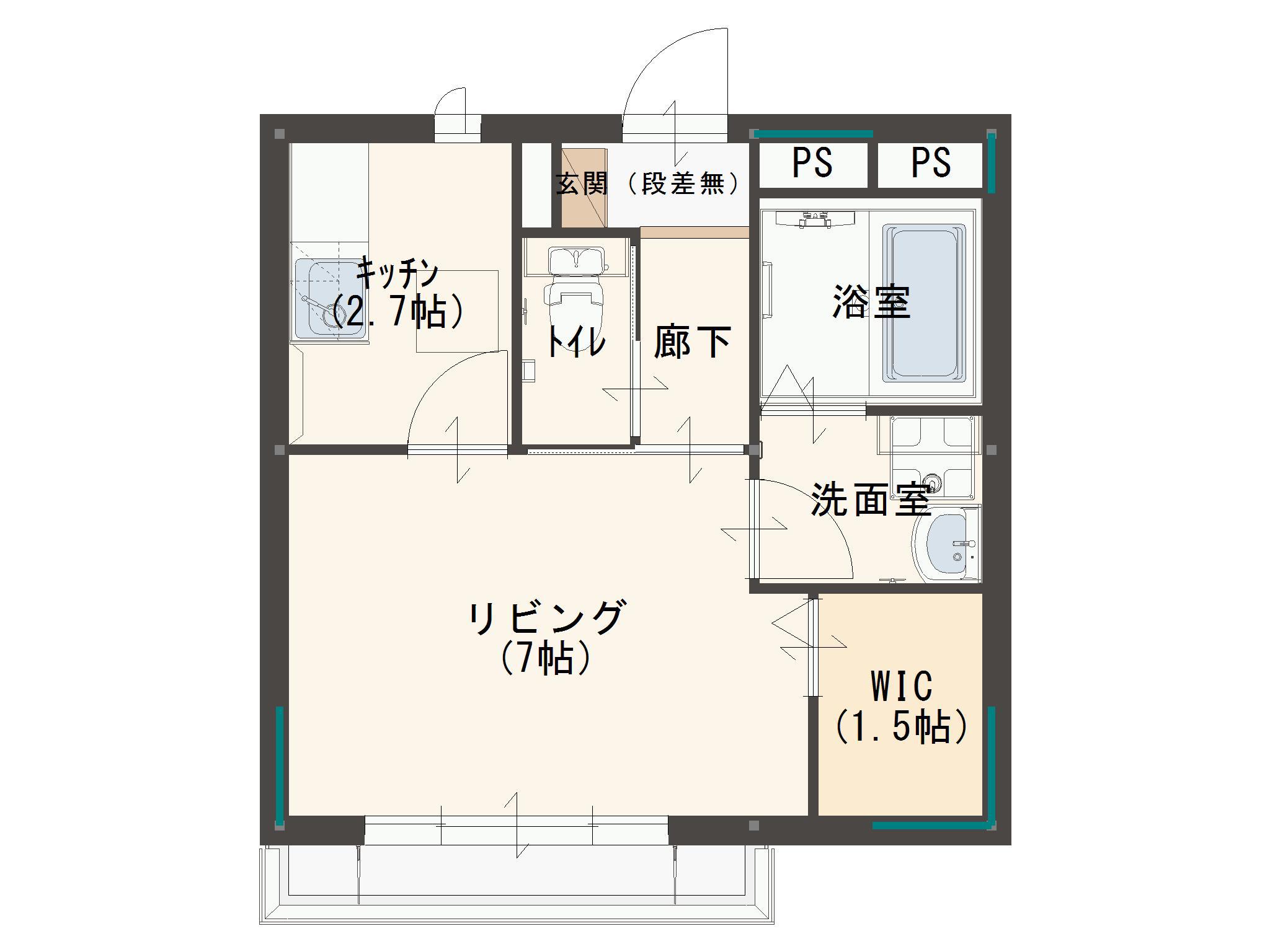 ブランシェ(1K/2階)の間取り写真