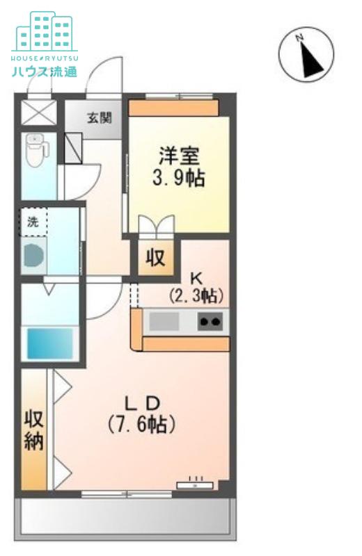 ラビリンス貝津(1LDK/2階)の間取り写真