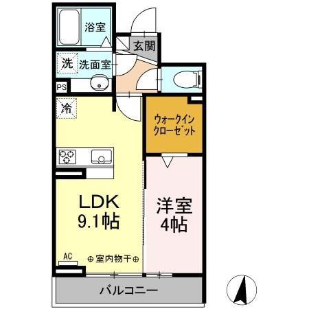 ザ・シティハウス白山(1LDK/3階)の間取り写真