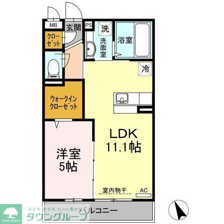 グランドソレイユ(1LDK/1階)の間取り写真
