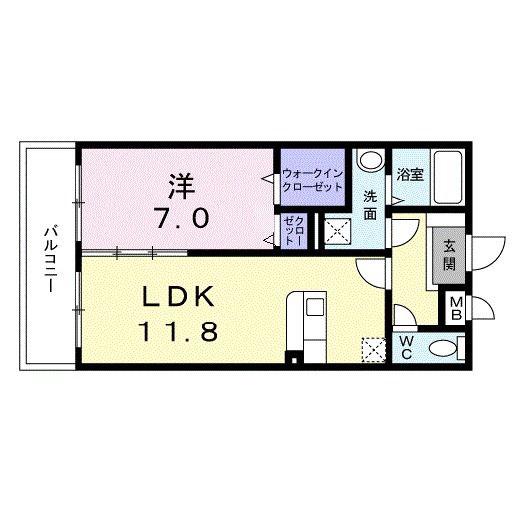プリート カーサ イグサ(1LDK/3階)の間取り写真