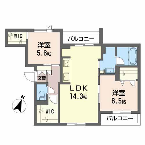 CASA M.S.J(2LDK/2階)の間取り写真