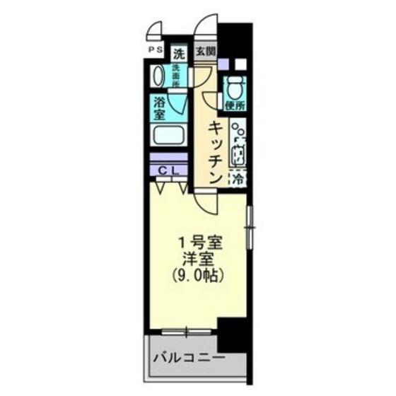 SOLANA HIGASHIFURUMATSU(1K/7階)の間取り写真