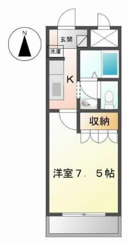 クレシア(1K/2階)の間取り写真