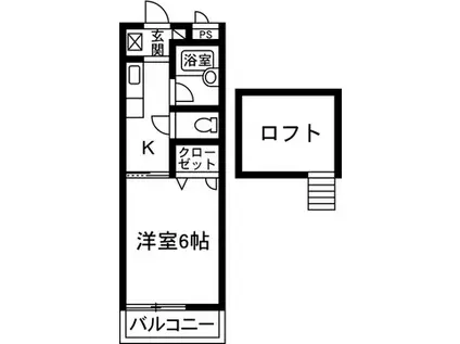 酒井ハイツI(1K/1階)の間取り写真