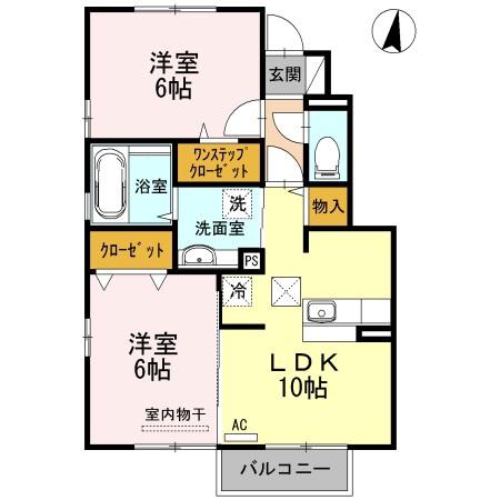 パークサイド泉 C(2LDK/1階)の間取り写真
