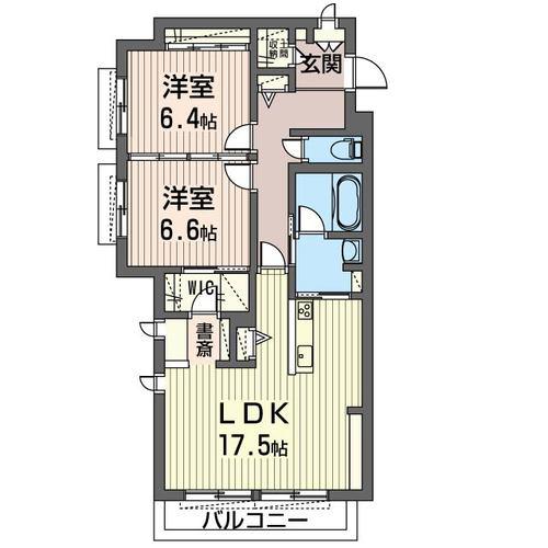 エミナール那珂川(2LDK/2階)の間取り写真