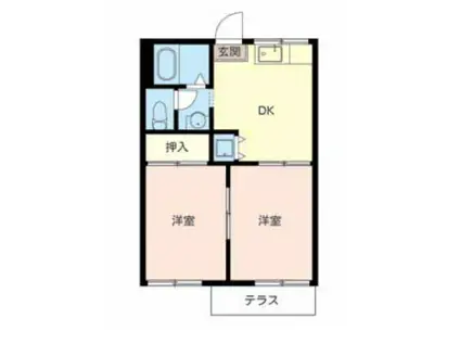 トキワハイツA棟(2DK/1階)の間取り写真