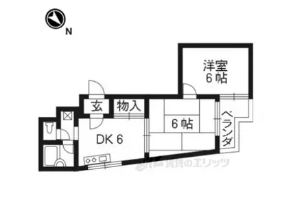 グランドール浅原(2DK/3階)の間取り写真