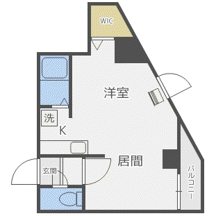 パークヒルズ中央411(1DK/7階)の間取り写真