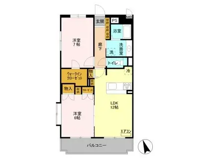 フレグランス(2LDK/3階)の間取り写真