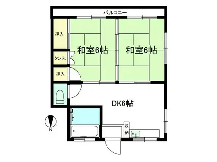 五月マンション(2DK/2階)の間取り写真