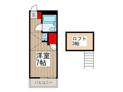 フラット.シオン(ワンルーム/1階)の間取り写真