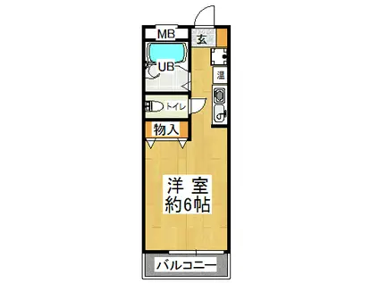 ユニックス神戸西(1K/3階)の間取り写真