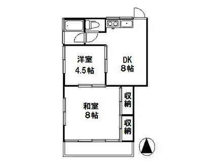 第3昇栄コーポ(2DK/1階)の間取り写真