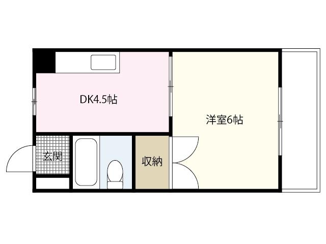 メゾン東雲I(1DK/3階)の間取り写真