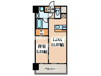 プレジオ八戸ノ里(1LDK/3階)の間取り写真