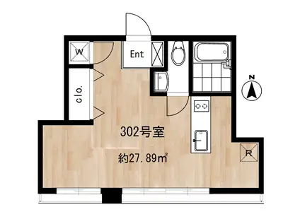 RUE DE 神楽坂(ワンルーム/3階)の間取り写真