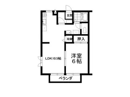 ハイツMUSASHI(1LDK/1階)の間取り写真