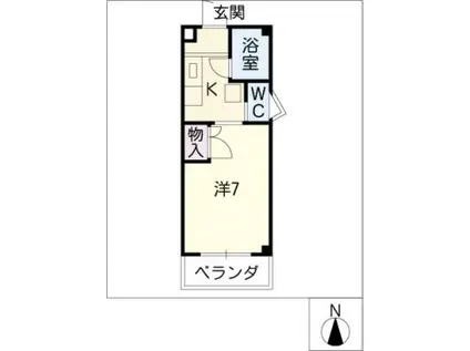 アイマンション(1K/3階)の間取り写真